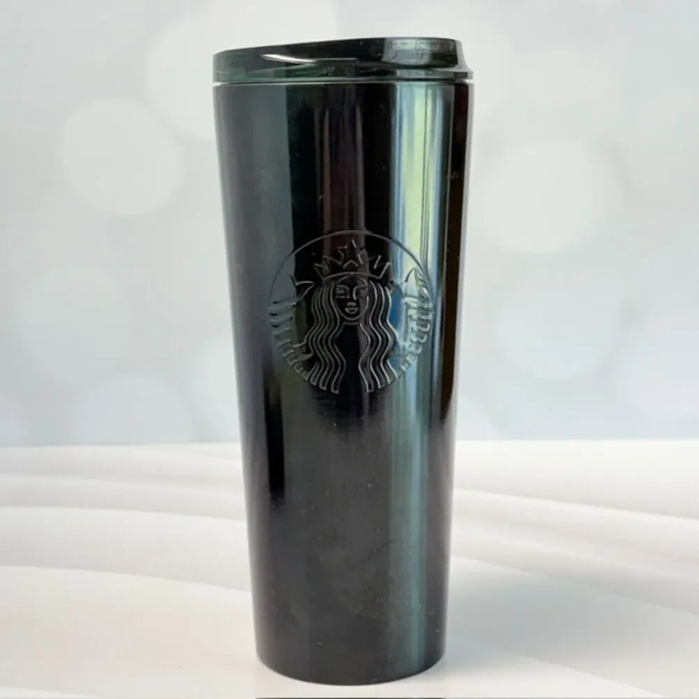 Starbucks 2024 Dark Green Tumbler 16 oz Siren Logo Travel Cup With Lid